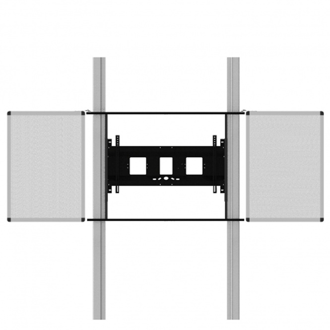 Manuell höhenverstellbare Display-Halterung, bis  86 Zoll, (2 Pylonen), 2 Flügel 